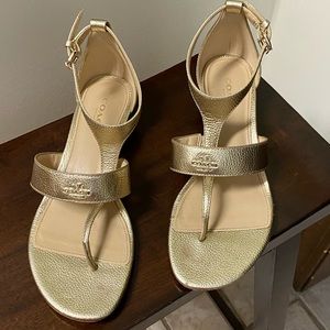 Coach! Gold sandals! Size 6.5